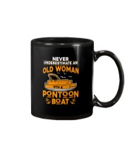 NEVER UNDERESTIMATE AN OLD WOMAN WITH PONTOON BOAT Mug thumbnail