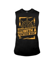 NEVER UNDERESTIMATE AN OLD MAN WITH A PONTOON BOAT Sleeveless Tee thumbnail