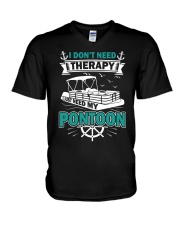 PONTOON BOAT GIFT - I DON'T NEED THERAPY V-Neck T-Shirt thumbnail