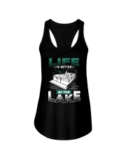 PONTOON BOAT GIFT - LIFE IS BETTER AT THE LAKE Ladies Flowy Tank tile