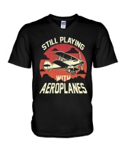 PILOT AVIATION - STILL PLAYING WITH AEROPLANES V-Neck T-Shirt thumbnail