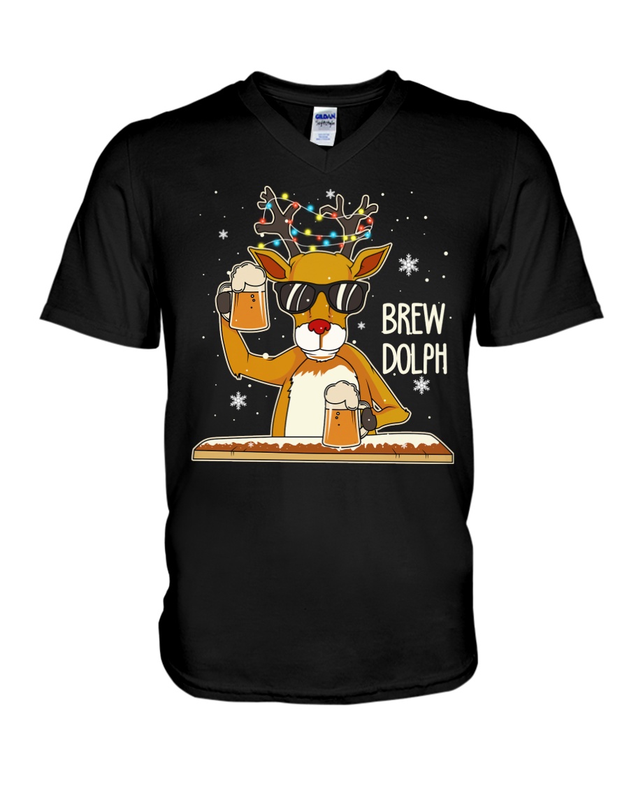 CRAFT BEER AND BREWING - BREW DOLPH V-Neck T-Shirt