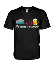 CRAFT BEER LOVER - CAMPING AND GIRLS AND BEST BEER V-Neck T-Shirt thumbnail