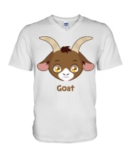Cute Goat Head Cartoon Goat Shirt Farmer Shirt Goa V-Neck T-Shirt thumbnail