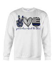 Peace Love Back The Blue Crewneck Sweatshirt tile
