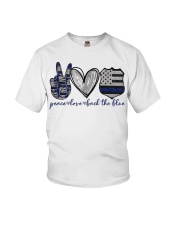 Peace Love Back The Blue Youth T-Shirt tile