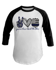 Peace Love Back The Blue Baseball Tee tile