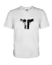 GUNS DOWN - MALCOLM X V-Neck T-Shirt thumbnail