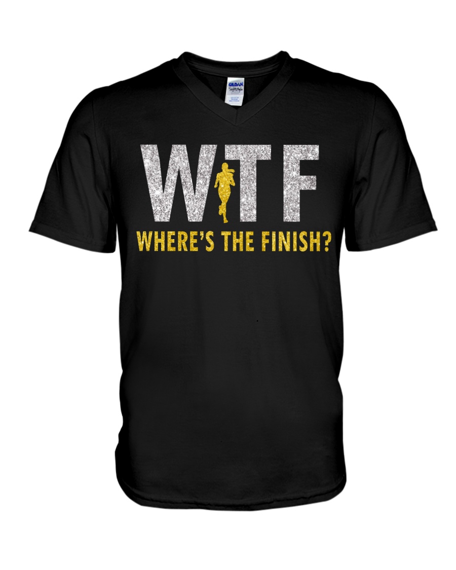 WHERE'S THE FINISH V-Neck T-Shirt