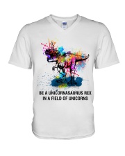 Be A Unicornasaurus Rex In A Field Of Unicorns V-Neck T-Shirt thumbnail