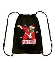 Pug Dog Christmas Pajama Santa Drawstring Bag tile