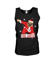 Pug Dog Christmas Pajama Santa Unisex Tank tile