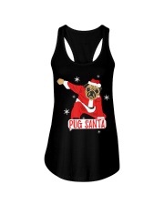 Pug Dog Christmas Pajama Santa Ladies Flowy Tank tile
