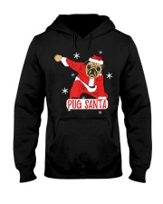 Pug Dog Christmas Pajama Santa Hooded Sweatshirt front