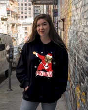 Pug Dog Christmas Pajama Santa Hooded Sweatshirt lifestyle-unisex-hoodie-front-1