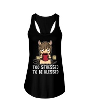 Horse Too Stressed To Be Blessed Ladies Flowy Tank tile