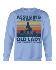 Gym Assuming I'm Just An Old Lady Crewneck Sweatshirt tile