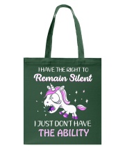 Unicorn I Have The Right To Remain Silent Tote Bag tile