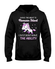 Unicorn I Have The Right To Remain Silent Hooded Sweatshirt front