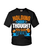 Beer Holding Cheer I Thought You Said Beer Youth T-Shirt tile