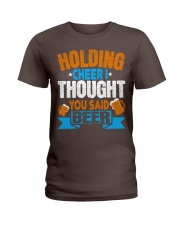 Beer Holding Cheer I Thought You Said Beer Ladies T-Shirt tile