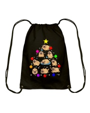 Pug Dog Christmas Tree 2 Drawstring Bag tile