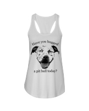 Bulldog Dog Have You Hugged A Pit Bull Today Ladies Flowy Tank tile