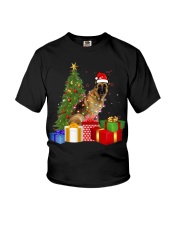 German Shepherd Dog Santa Hat Christmas Youth T-Shirt tile