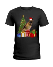 German Shepherd Dog Santa Hat Christmas Ladies T-Shirt tile