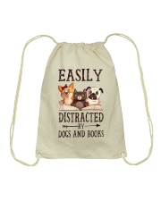 Book Easily Distracted By Dogs And Books 2 Drawstring Bag tile