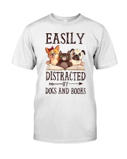 Book Easily Distracted By Dogs And Books 2 Classic T-Shirt tile