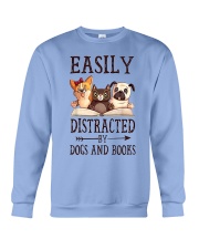Book Easily Distracted By Dogs And Books 2 Crewneck Sweatshirt tile