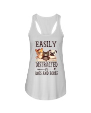 Book Easily Distracted By Dogs And Books 2 Ladies Flowy Tank tile