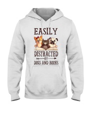 Book Easily Distracted By Dogs And Books 2 Hooded Sweatshirt front