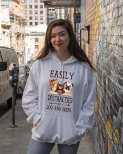 Book Easily Distracted By Dogs And Books 2 Hooded Sweatshirt lifestyle-unisex-hoodie-front-1
