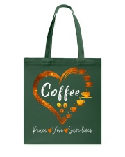 Coffee Peace Love Save Lives Coffee Heart Tote Bag tile