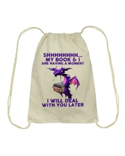 Book My Book And I Are Having A Moment Drawstring Bag tile