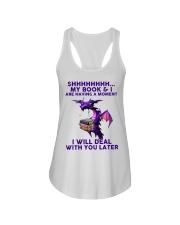 Book My Book And I Are Having A Moment Ladies Flowy Tank tile