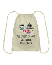 Sloth I Need Is Love And Coffee And A Sloth Drawstring Bag tile