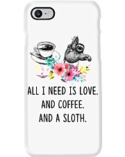 Sloth I Need Is Love And Coffee And A Sloth Phone Case tile