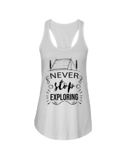Camping Never Stop Exploring Ladies Flowy Tank tile