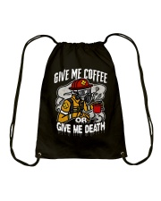 Firefighter Give Me Coffee Or Give Me Death Drawstring Bag tile