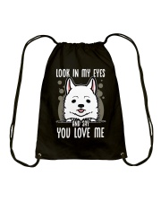Samoyed Dog Look In My Eyes Drawstring Bag tile