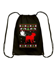 Bulldog Dog Santa Riding Bulldog Christmas Drawstring Bag tile