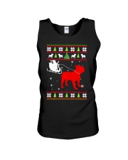 Bulldog Dog Santa Riding Bulldog Christmas Unisex Tank tile