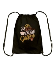 Coffee OK But First Coffee Drawstring Bag tile