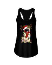 Pug Dog Christmas Tee Reindeer Ladies Flowy Tank tile