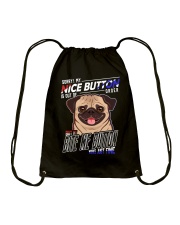 Pug Dog Nice Button Drawstring Bag tile