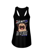 Pug Dog Nice Button Ladies Flowy Tank tile