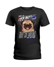 Pug Dog Nice Button Ladies T-Shirt tile